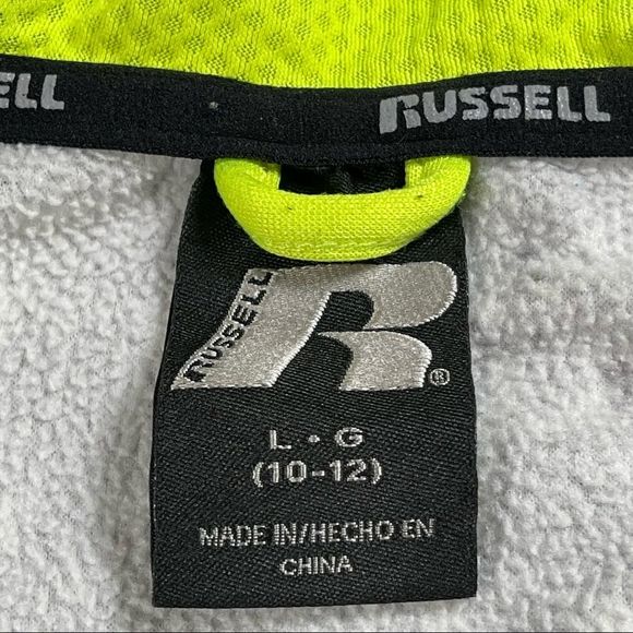 Russell large(10-12) black & yellow zip up hooded sweatshirt dri-power 360 - Picture 6 of 6
